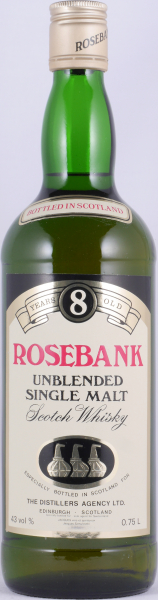 Rosebank 8 Years The Distillers Agency Edinburgh for Jacques Vins et Spiritueux Unblended Lowland Single Malt Scotch Whisky 43,0%