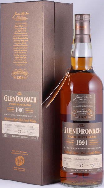 Glendronach 1991 27 Years Pedro Ximenez Sherry Puncheon Cask No. 8024 Highland Single Malt Scotch Whisky Cask Strength 50.8%