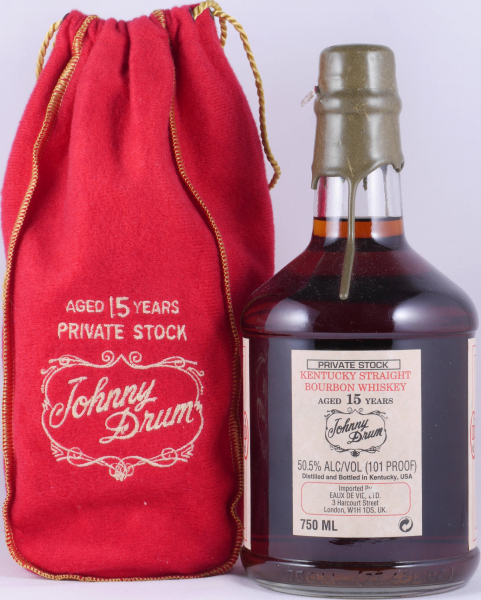 Johnny Drum 15 Years Private Stock Wax Sealed Kentucky Straight Bourbon Whiskey 50.5%