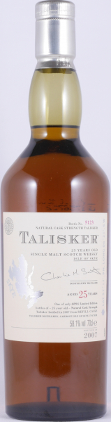 Talisker 25 Years Limited Edition 5th Special Release 2007 Isle of Skye Single Malt Scotch Whisky Cask Strength 58,1%