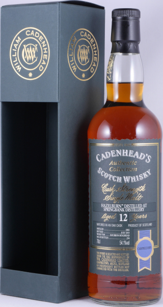 Hazelburn 2002 12 Years Bourbon Hogshead Cadenhead Campbeltown Single Malt Scotch Whisky Cask Strength 54.1%