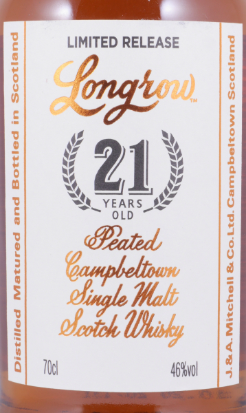 Longrow 21 Years Limited Release 2020 Sherry and Bourbon Casks Campbeltown Single Malt Scotch Whisky 46.0%