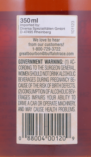 Buffalo Trace 2002 13 Years Old Fashioned Sour Mash Entry Proof 125 Experimental Collection 2015 Bourbon Whiskey 45.0%