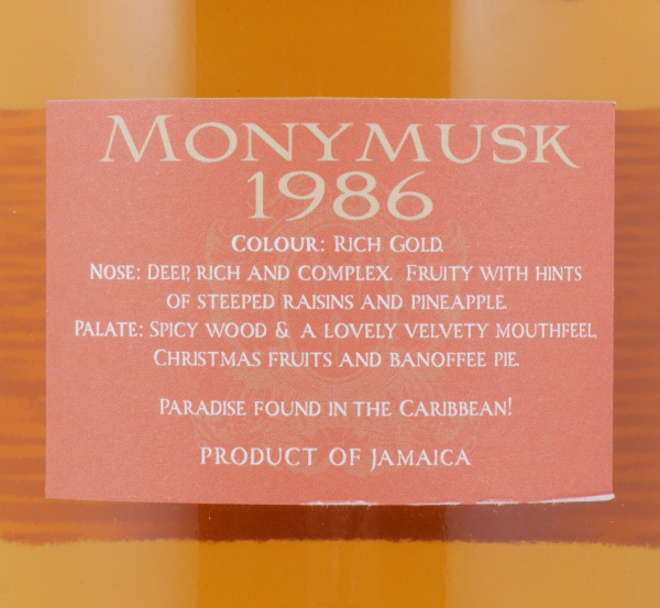 Monymusk 1986 25 Years Single Barrel No. 10 A. D. Rattray Individual Single Cask Bottling Jamaica Rum 46,0%