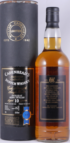 Ardbeg 1993 10 Years Sherry Hogshead Cadenheads Authentic Collection Islay Single Malt Scotch Whisky Cask Strength 59.8%