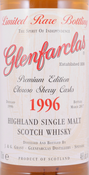 Glenfarclas 1996 20 Years Oloroso Sherry Casks Premium Edition Limited Rare Bottling Highland Single Malt Scotch Whisky 46.0%