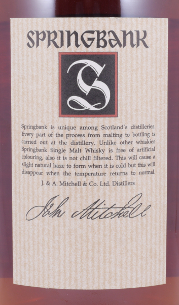 Springbank 15 Years Beige Label Release 2002 Campbeltown Single Malt Scotch Whisky 46,0%