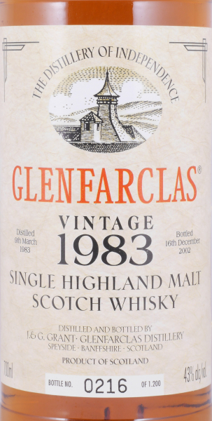 Glenfarclas 1983 19 Years Sherry Casks The Spirit of Independence Highland Single Malt Scotch Whisky 43,0%