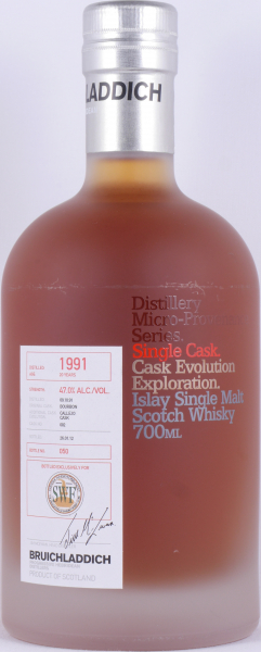 Bruichladdich 1991 20 Years Bourbon / Callejo Cask No. 002 Micro-Provenance Single Cask Evolution Islay Single Malt Scotch Whisky 47.0%