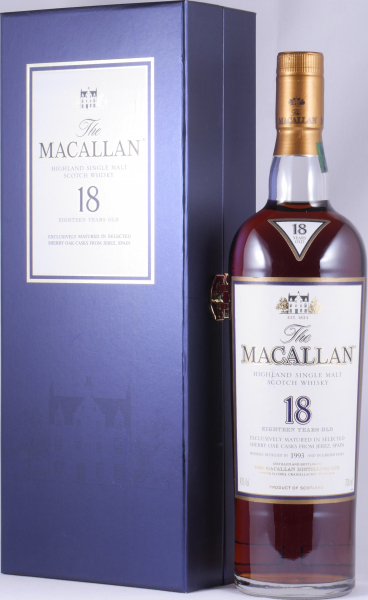 Macallan 1993 18 Years Sherry Oak Highland Single Malt Scotch Whisky Big Box 43.0%