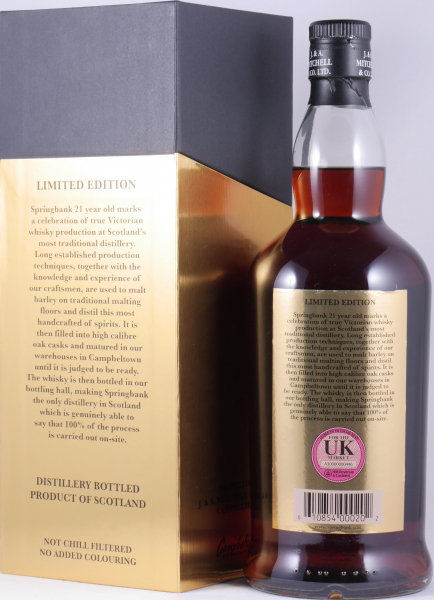 Springbank 21 Years Limited Edition 2020 Bourbon, Rum, Sherry and Port Casks Campbeltown Single Malt Scotch Whisky 46,0%