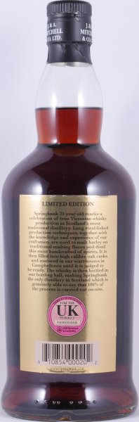 Springbank 21 Years Limited Edition 2020 Bourbon, Rum, Sherry and Port Casks Campbeltown Single Malt Scotch Whisky 46.0%