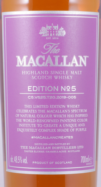 Macallan Edition No.5 Laurie Pressman Limited Release 2019 Highland Single Malt Scotch Whisky 48.5%