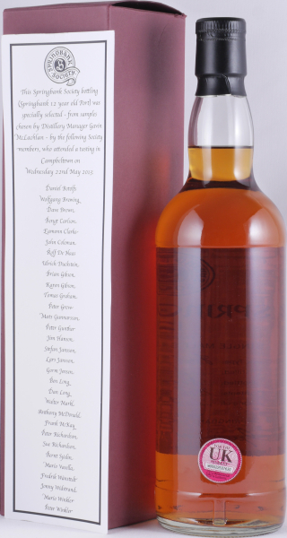 Springbank 2001 12 Years Fresh Port Hogshead Society Members Campbeltown Single Malt Scotch Whisky 53,5%