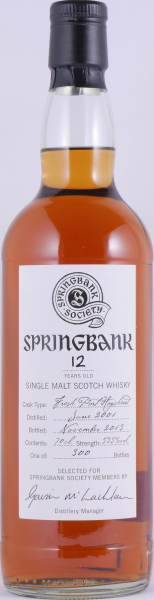 Springbank 2001 12 Years Fresh Port Hogshead Society Members Campbeltown Single Malt Scotch Whisky 53,5%