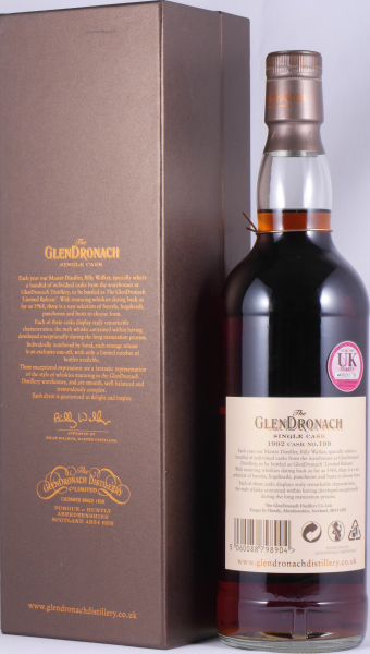 Glendronach 1992 22 Years Oloroso Sherry Butt Cask No. 199 Highland Single Malt Scotch Whisky Cask Strength 59.4%