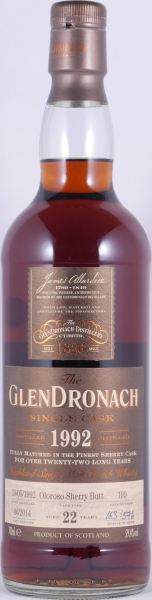 Glendronach 1992 22 Years Oloroso Sherry Butt Cask No. 199 Highland Single Malt Scotch Whisky Cask Strength 59,4%