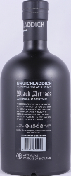 Bruichladdich Black Art 02.2 1989 21 Years Limited Edition Release 2010 Islay Single Malt Scotch Whisky Cask Strength 49.1%