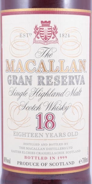 Macallan Gran Reserva 1980 18 Years Sherry Wood Highland Single Malt Scotch Whisky Wooden Box 40.0%