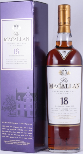 Macallan 1994 18 Years Sherry Oak Highland Single Malt Scotch Whisky 43.0%