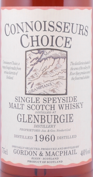 Glenburgie 1960 22 Years Gordon and MacPhail Connoisseurs Choice Golden Screw Cap Speyside Single Malt Scotch Whisky 40.0%