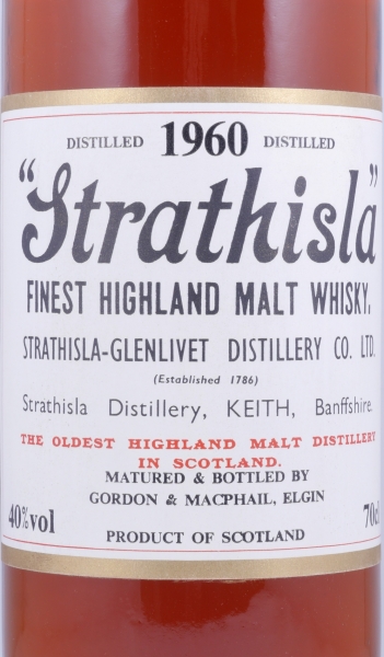 Strathisla 1960 37 Years Sherry Cask Gordon und MacPhail Speyside Single Malt Scotch Whisky 40,0%