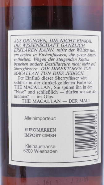 Macallan 12 Years Sherry Wood Highland Single Malt Scotch Whisky 43,0%