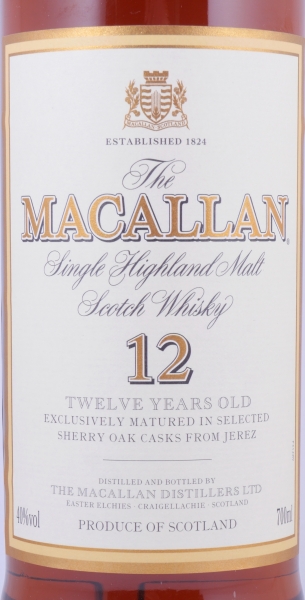 Macallan 12 Years Sherry Oak Highland Single Malt Scotch Whisky 40.0%