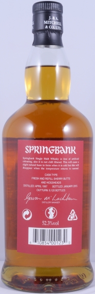 Springbank 1997 17 Years Sherry Wood Limited Edition Release 2015 Campbeltown Single Malt Scotch Whisky Cask Strength 52,3%