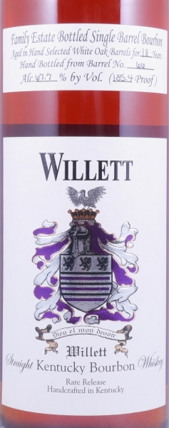 Willett 1993 18 Years Single Barrel No. 66 Wax Sealed Family Estate Rare Release Kentucky Straight Bourbon Whiskey 67.7%