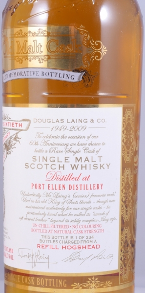 Port Ellen 1979 30 Years Refill Hogshead Old Malt Cask 60th Anniversary of Douglas Laing Islay Single Malt Scotch Whisky Cask Strength 56.2%