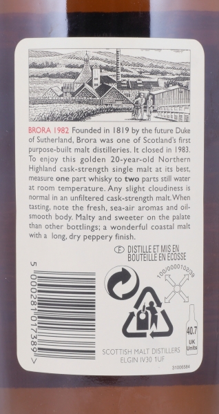 Brora 1982 20 Years Diageo Rare Malts Selection Limited Edition Highland Single Malt Scotch Whisky Cask Strength 58.1%