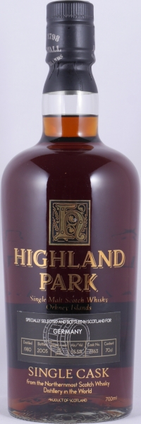 Highland Park 1980 25 Years Sherry Cask No. 7363 Orkney Islands Single Malt Scotch Whisky Cask Strength 55.5%