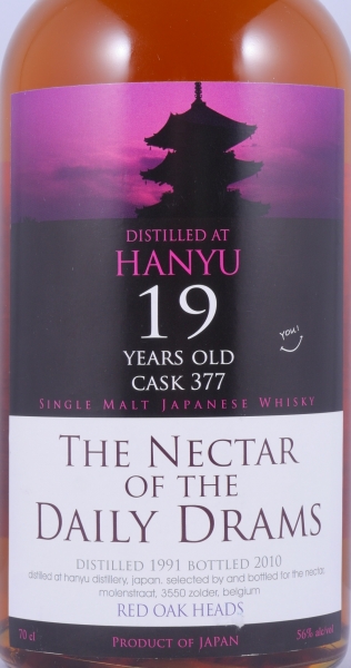 Hanyu 1991 19 Years Red Oak Finish Cask No. 377 The Nectar of the Daily Drams Japan Single Malt Whisky 56.0%