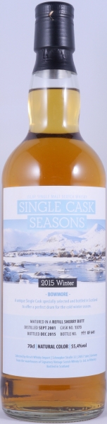 Bowmore 2001 14 Years Refill Sherry Butt Cask No. 1373 Single Cask Seasons Winter 2015 Islay Single Malt Scotch Whisky 55.4%