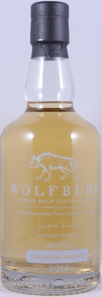 Wolfburn Inaugural 2016 Release 1st. Limited Edition Highland Single Malt Scotch Whisky Cask Strength 46.0%