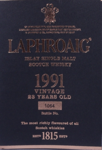 Laphroaig 1991 23 Years Limited Edition only for Germany Islay Single Malt Scotch Whisky Cask Strength 52.6%