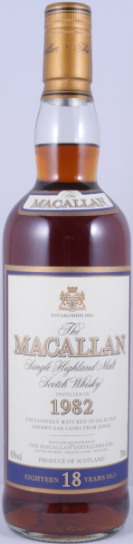 Macallan 1982 18 Years Sherry Oak Highland Single Malt Scotch Whisky 43.0%