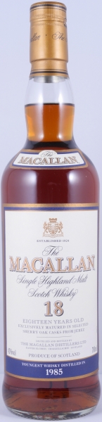 Macallan 1985 18 Years Sherry Oak Highland Single Malt Scotch Whisky 43.0%