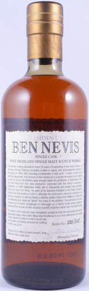 Ben Nevis 1990 23 Years Fresh Bourbon Dump Hogshead Cask No. 2 The Presidents Casks Highland Single Malt Scotch Whisky Cask Strength 56.4%