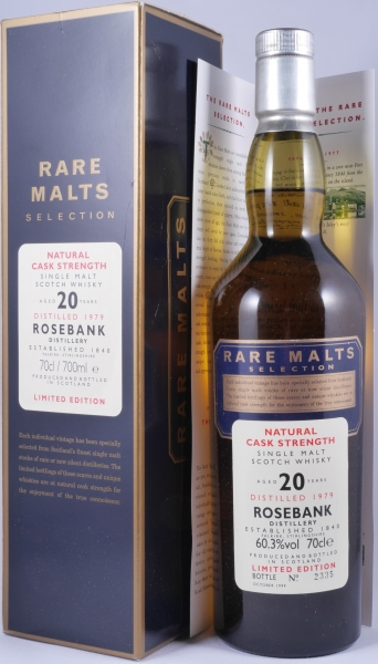 Rosebank 1979 20 Years Diageo Rare Malts Selection Limited Edition Lowland Single Malt Scotch Whisky Cask Strength 60,3%