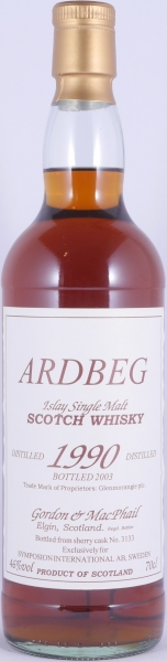 Ardbeg 1990 13 Years Gordon and MacPhail Sherry Cask No. 3133 Islay Single Malt Scotch Whisky 46.0%