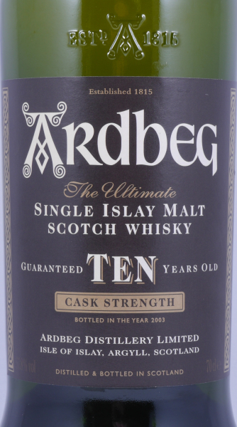 Ardbeg Ten 10 Years Special Japan Release 2003 Cask Strength Limited Edition Islay Single Malt Scotch Whisky 57,8%