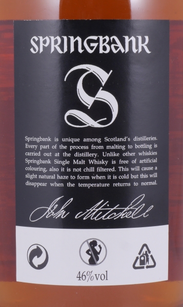 Springbank 15 Years Release 2016 Campbeltown Single Malt Scotch Whisky 46.0%