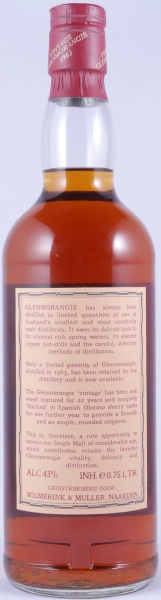 Glenmorangie 1963 23 Years Pure Old Highland Single Malt Scotch Whisky 43,0%