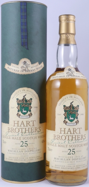 Macallan 1972 25 Years Sherry Wood Hart Brothers Finest Collection Special Reserve Highland Single Malt Scotch Whisky 43.0%