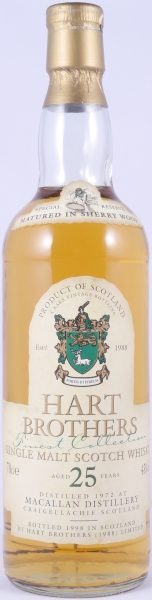 Macallan 1972 25 Years Sherry Wood Hart Brothers Finest Collection Special Reserve Highland Single Malt Scotch Whisky 43.0%