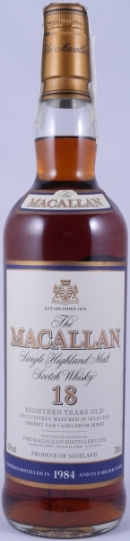 Macallan 1984 18 Years Sherry Oak Highland Single Malt Scotch Whisky 43.0%