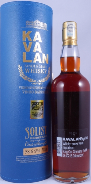 Kavalan Solist 2009 6 Years Vinho Barrique Cask No. W090327130B Release 2015 Taiwan Single Malt Whisky 58,6%