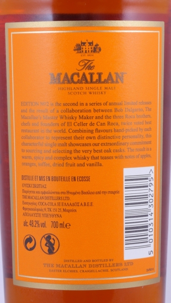 Macallan Edition No. 2 Limited Release El Celler de Can Roca Highland Single Malt Scotch Whisky 48.2%